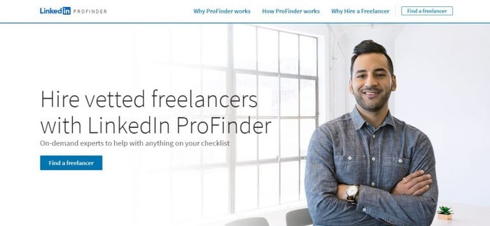 Site de freelancer LinkedIn ProFinder