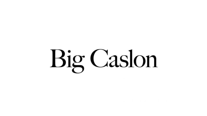 Big Caslon logo lettertype voorbeeld