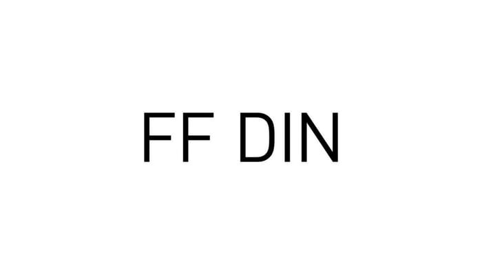 FF Din logo lettertype voorbeeld