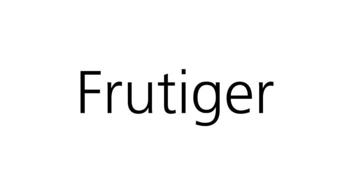 Ejemplo de fuente Frutiger