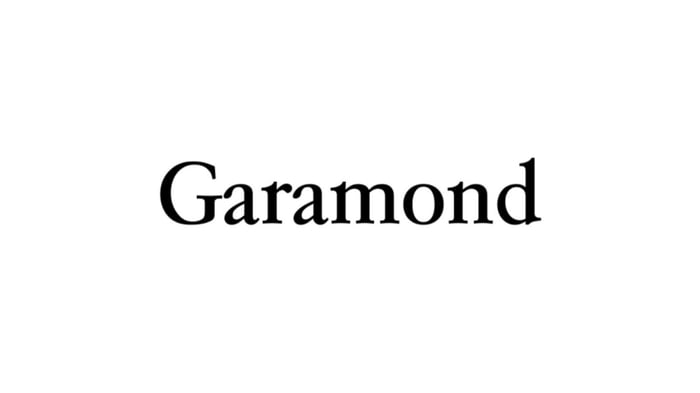 Ejemplo de fuente Garamond