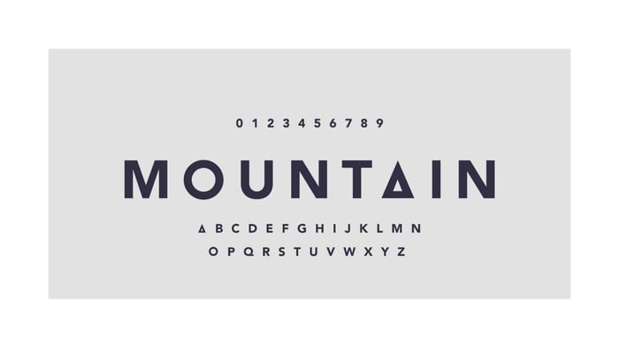 Mountainlogo lettertype voorbeeld