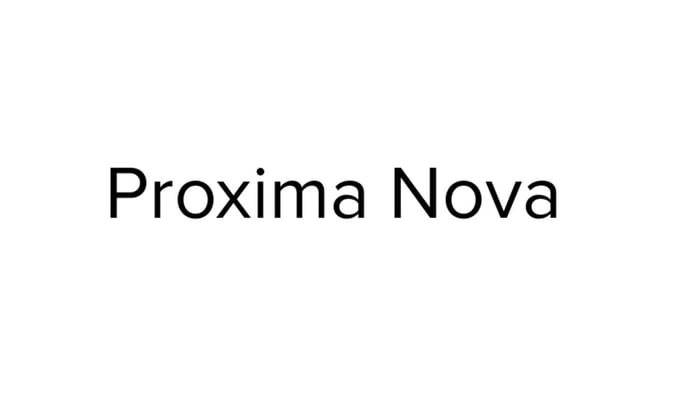 Proxima Nova logo lettertype voorbeeld