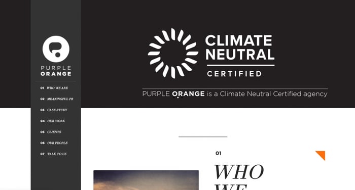 website onepage climate neutral