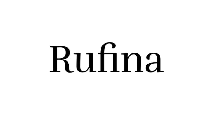 Rufinalogo lettertype voorbeeld