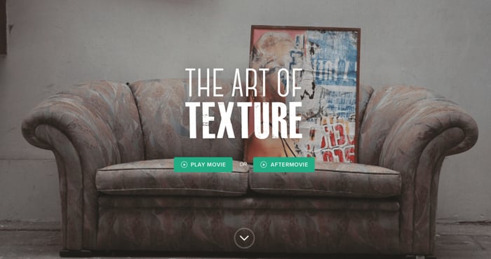 The art of texture landing page