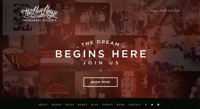 The Hen House landing page
