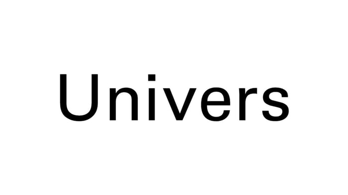 Univers font example