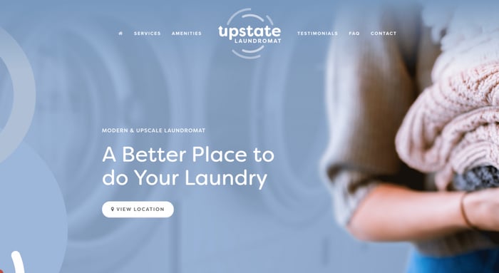 Page d'acceuil de Upstate Laundromat 
