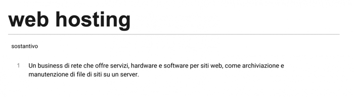 Definizione di web hosting