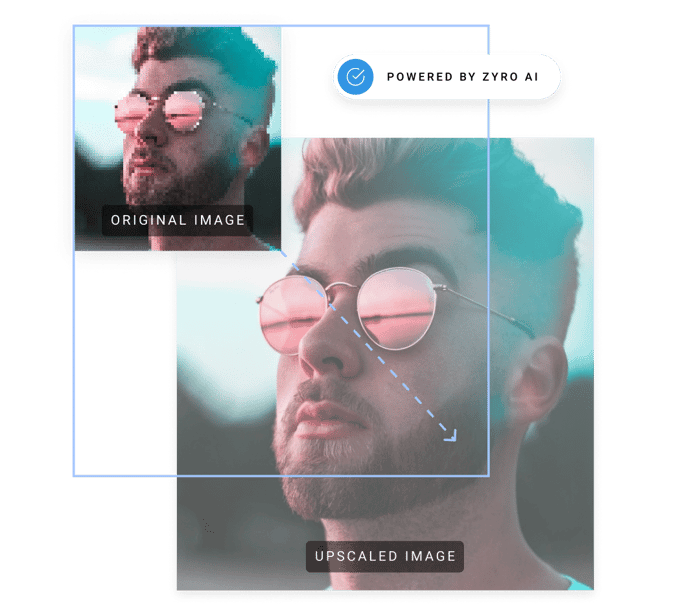 Zyro AI image enhancer mockup