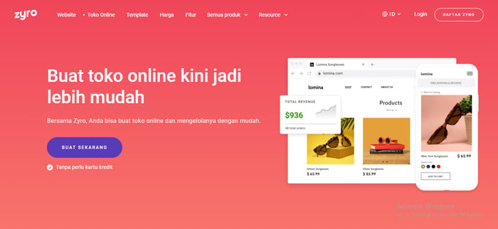 Landing page Zyro Indonesia