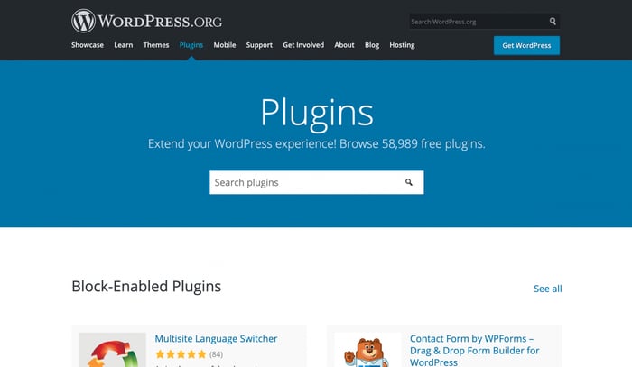 WordPress plugins on wordpress.org