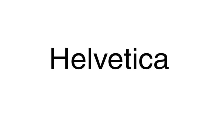 Esempio font Helvetica