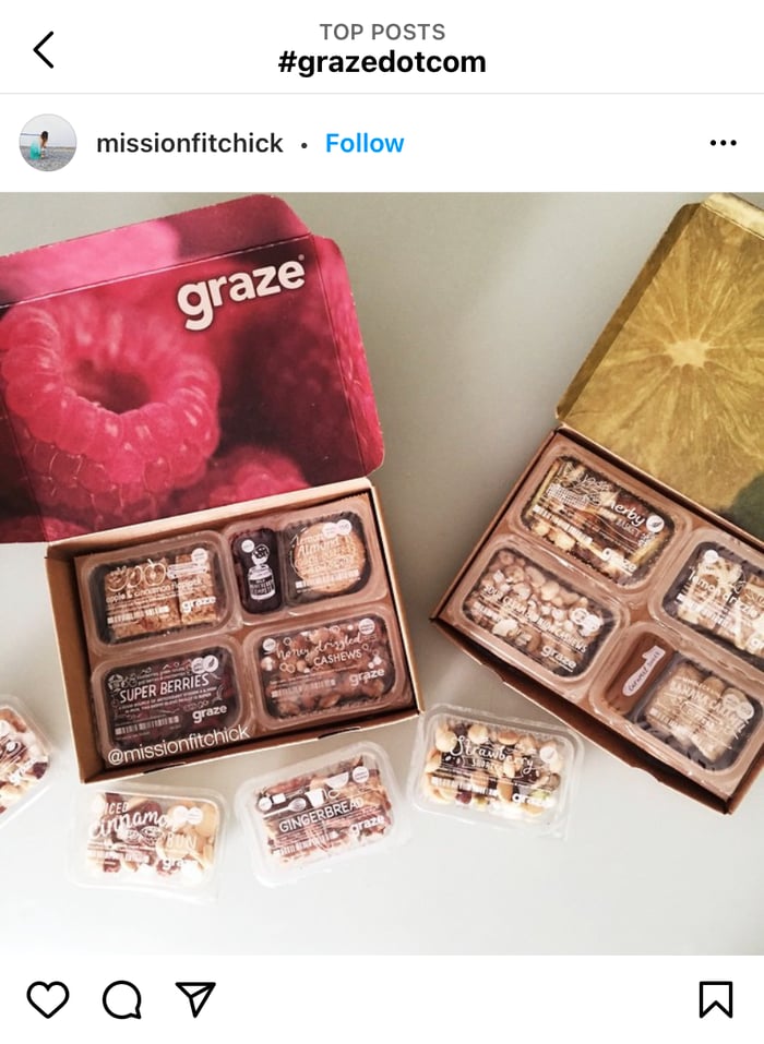 Graze order instagram post screengrab