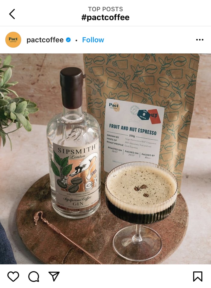 Pact Coffee instagram post screengrab