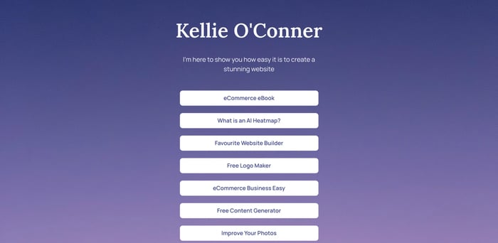 Zyro Kellie O'Conner website template