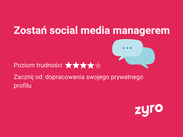 Infografika Zyro - pomysł na biznes w internecie - social media manager