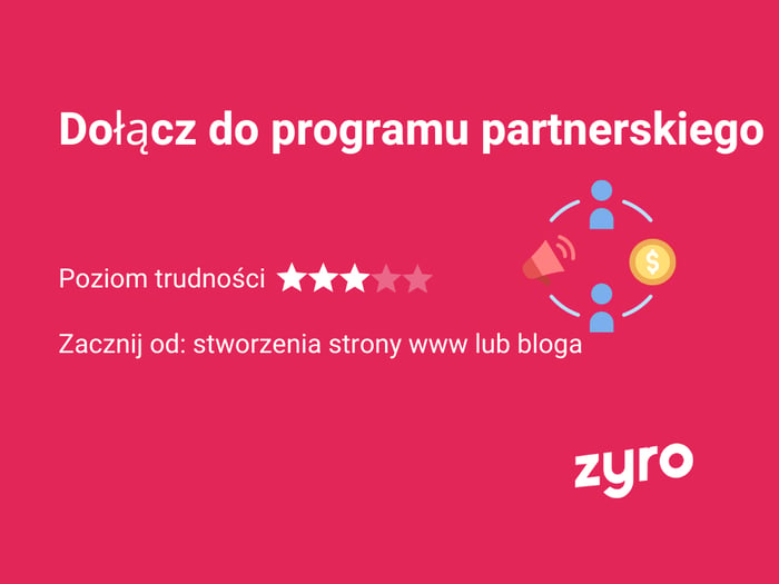 Infografika Zyro - pomysł na biznes w internecie -  marketing partnerski