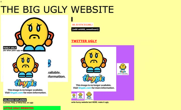 the Big Ugly Website landing page