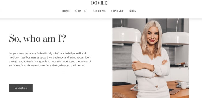 Dovile about us page