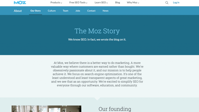 Moz about us page