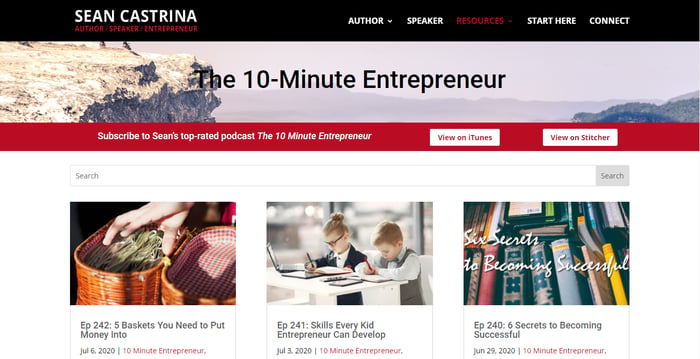 10-minute entrepreneur landingspagina