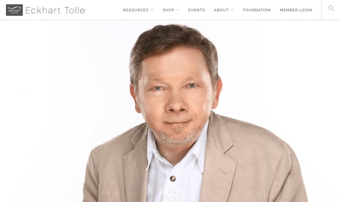 Eckhart Tolle landing page