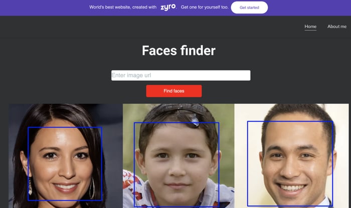 Face Finder demo page