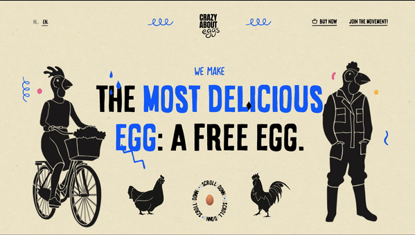 Página inicial do site Crazy About Eggs