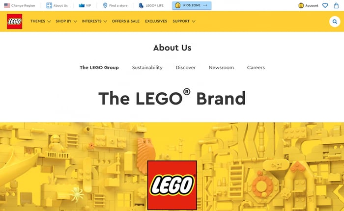 Lego landing page