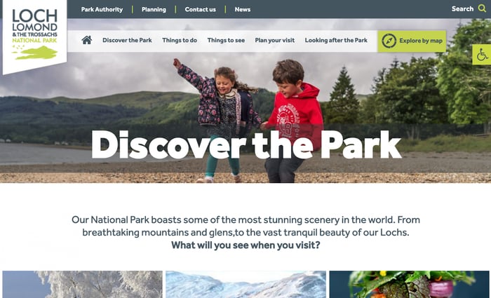 Lock Lomond national park landing page