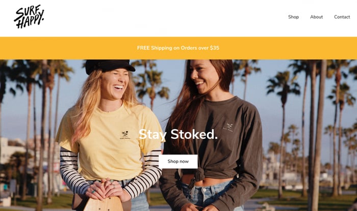 Surf Happy landing page