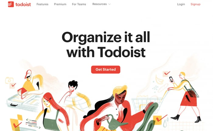 Todoist landing page