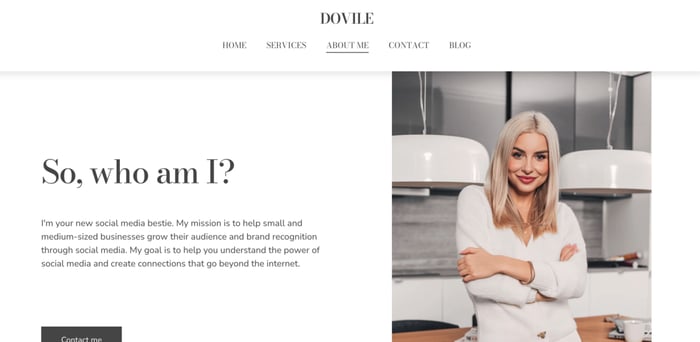 Dovile about me page