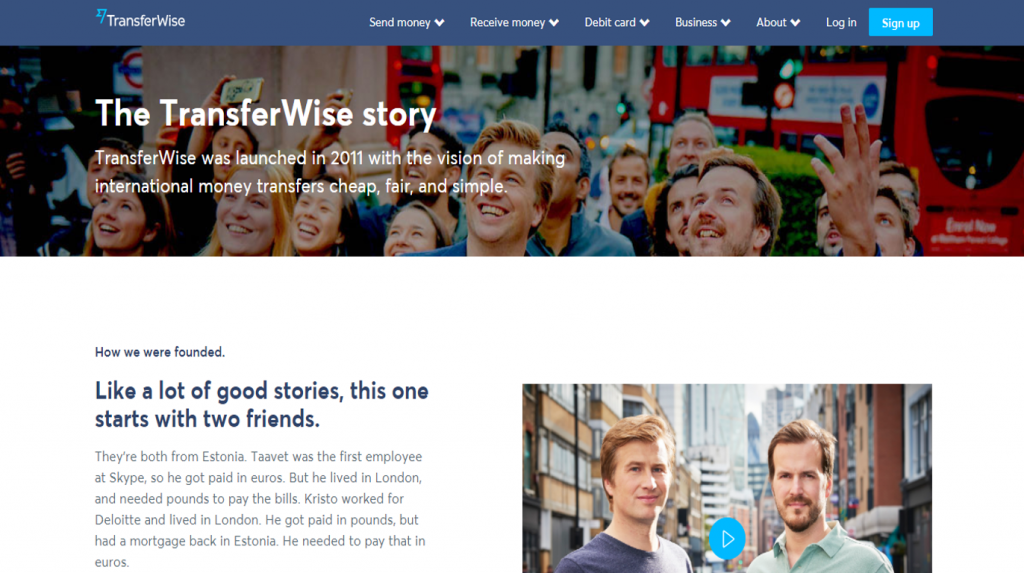Transferwise about page