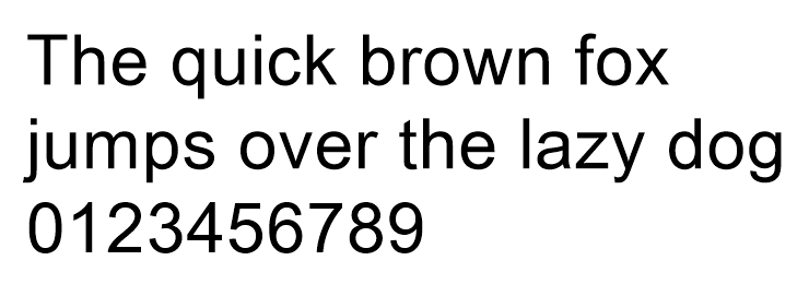 An example of the arial font