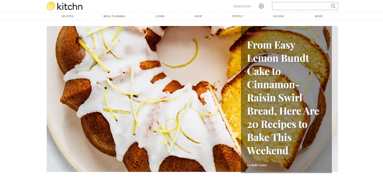 Пример кулинарного блога Kitchn