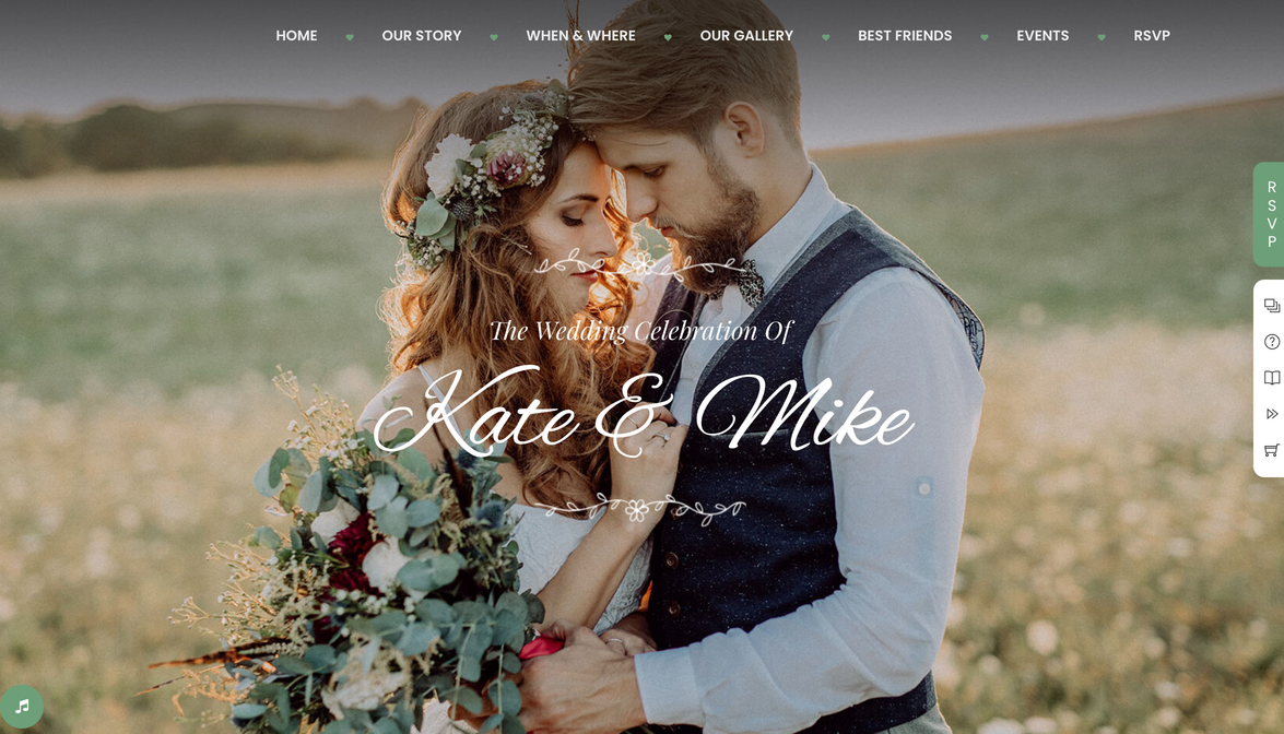 Name wedding website examples domain A Wedding