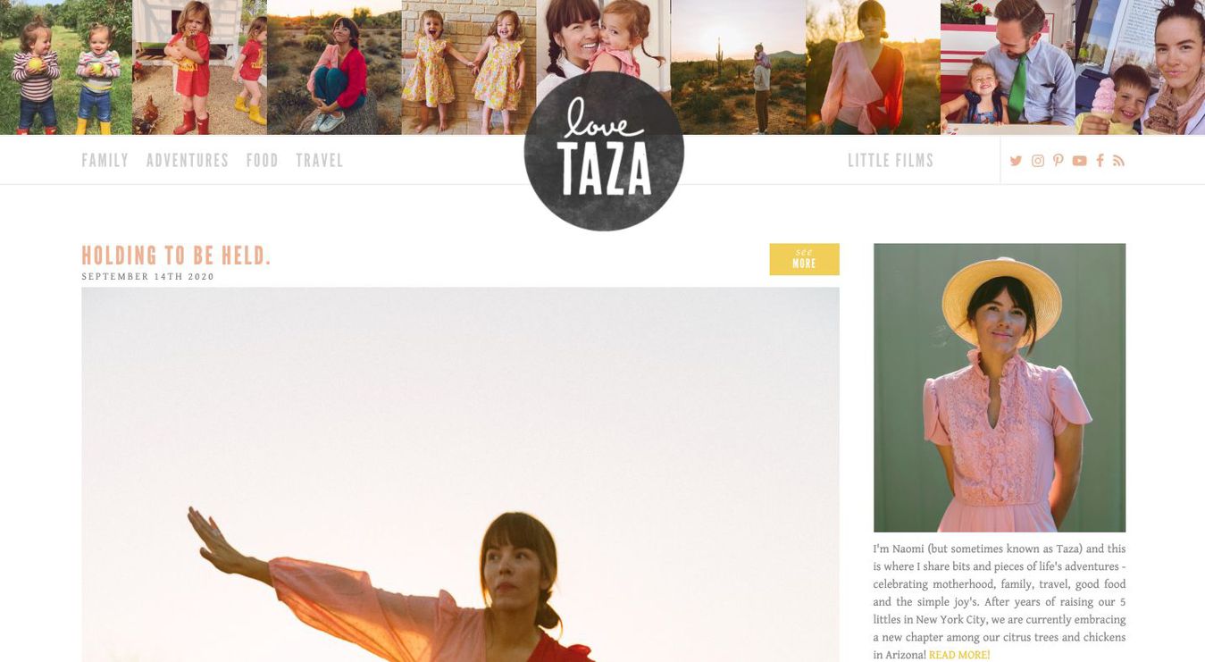 посадочная страница блога Love, Taza
