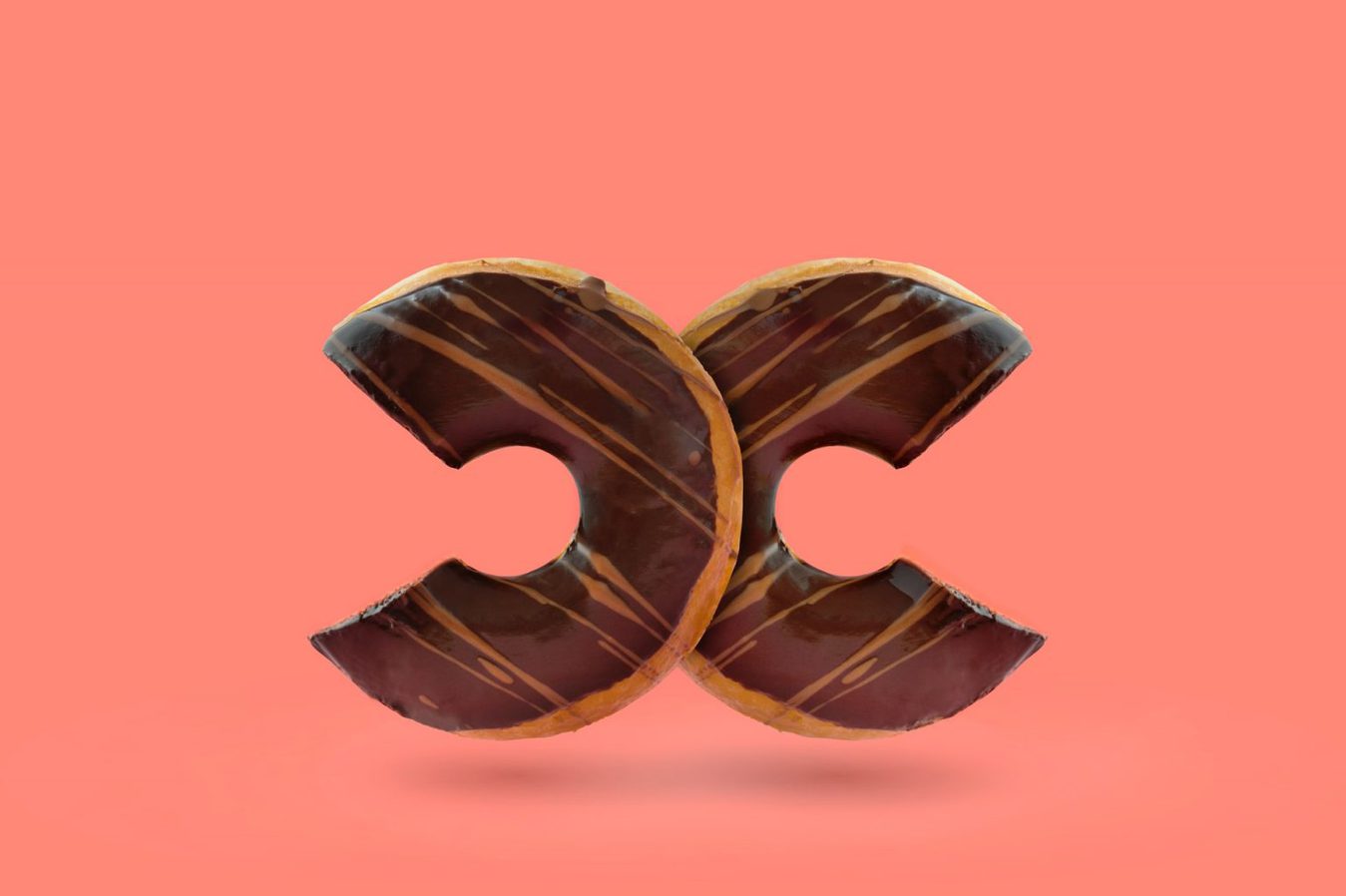 Chanel logo made from donuts
