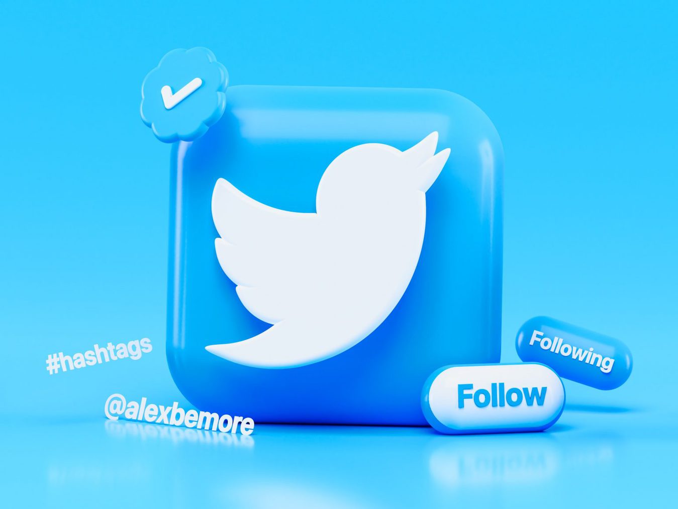 Icône Twitter 3D
