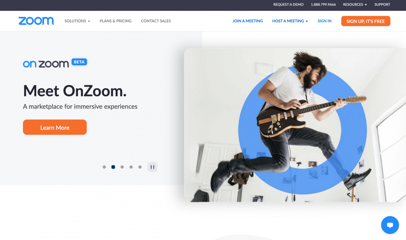Zoom landing page