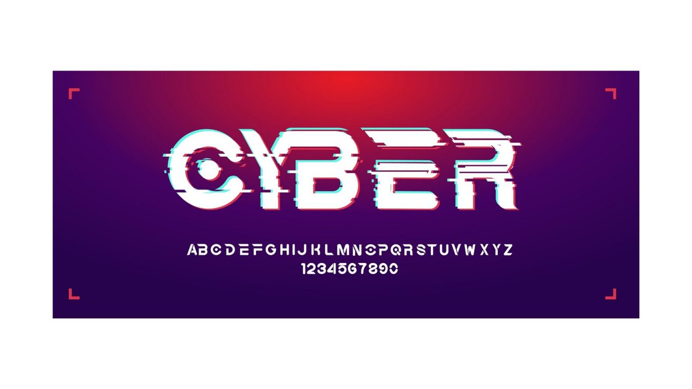 Cyber logo lettertype voorbeeld