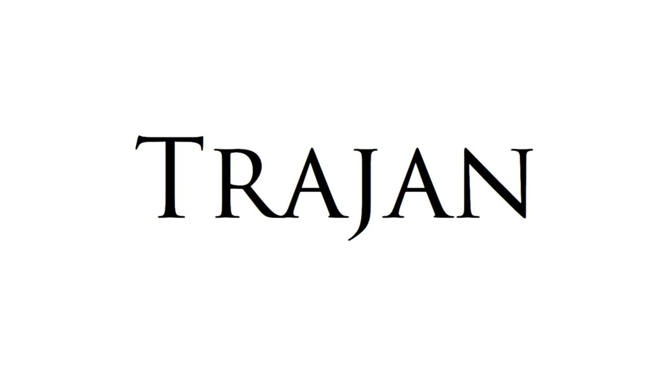 Trajan logo lettertype voorbeeld