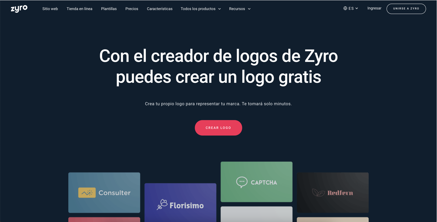 Creador de logos de Zyro