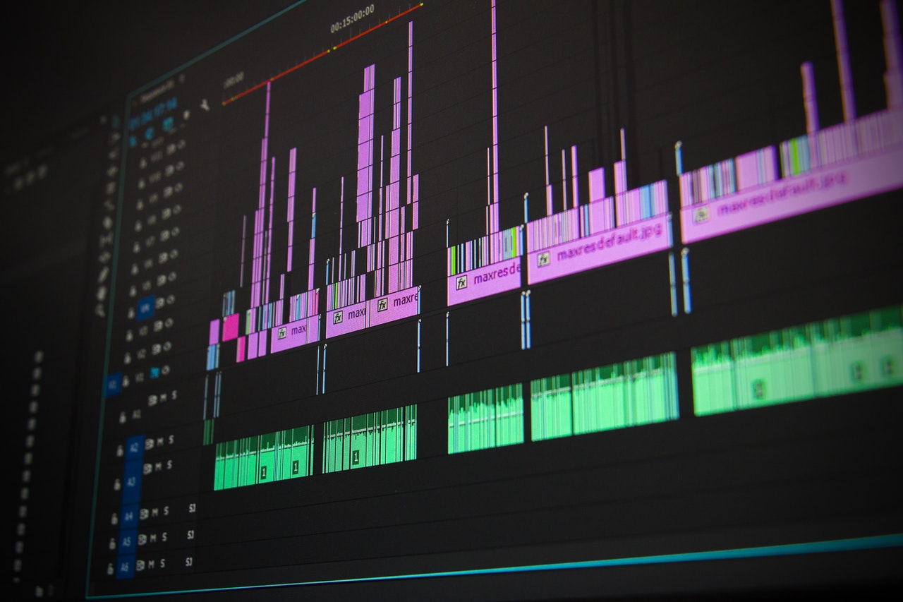Software di editing audio su uno schermo