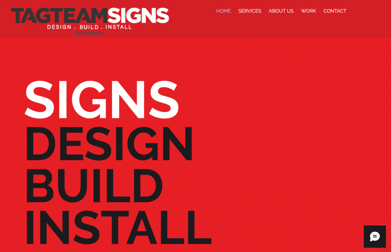 Tag Team Signs landing page